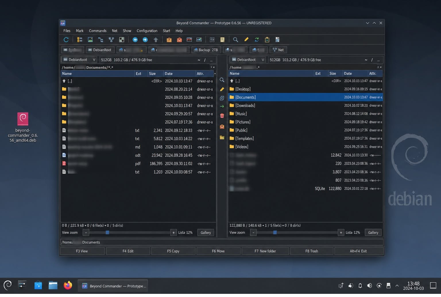 Beyond Commander on Linux — Desktop screenshot 1